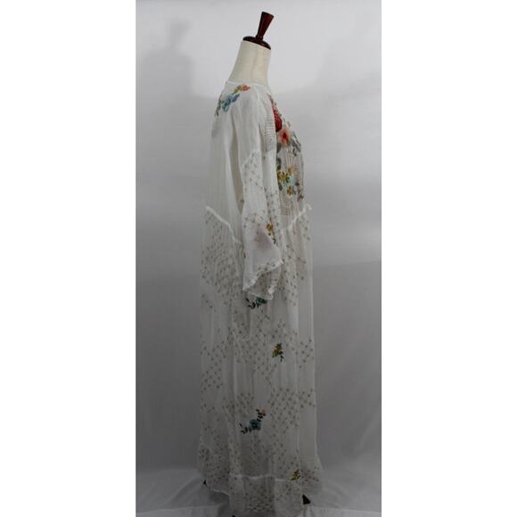JOHNNY WAS Sz L Large White Fierro Embroidered Dress Coverup NO SLIP NWT - Picture 5 of 9